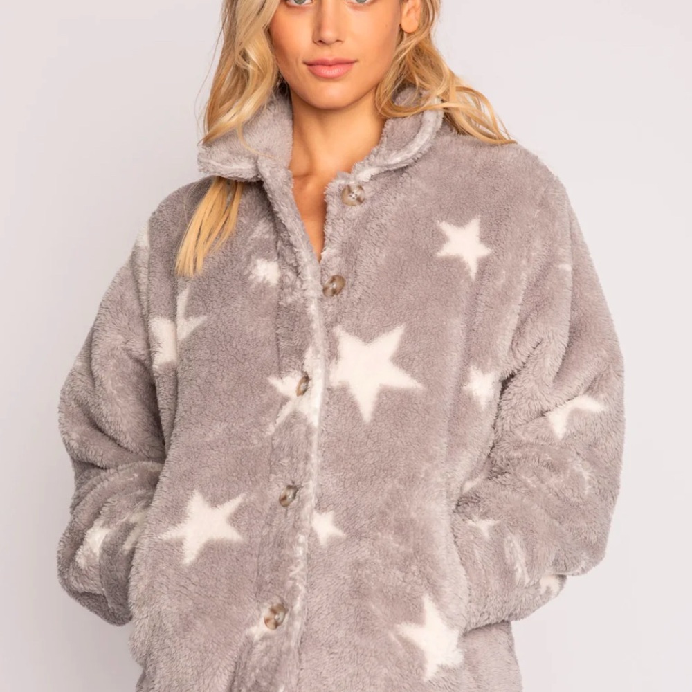 Cozy Star-Patterned Fleece Jacket